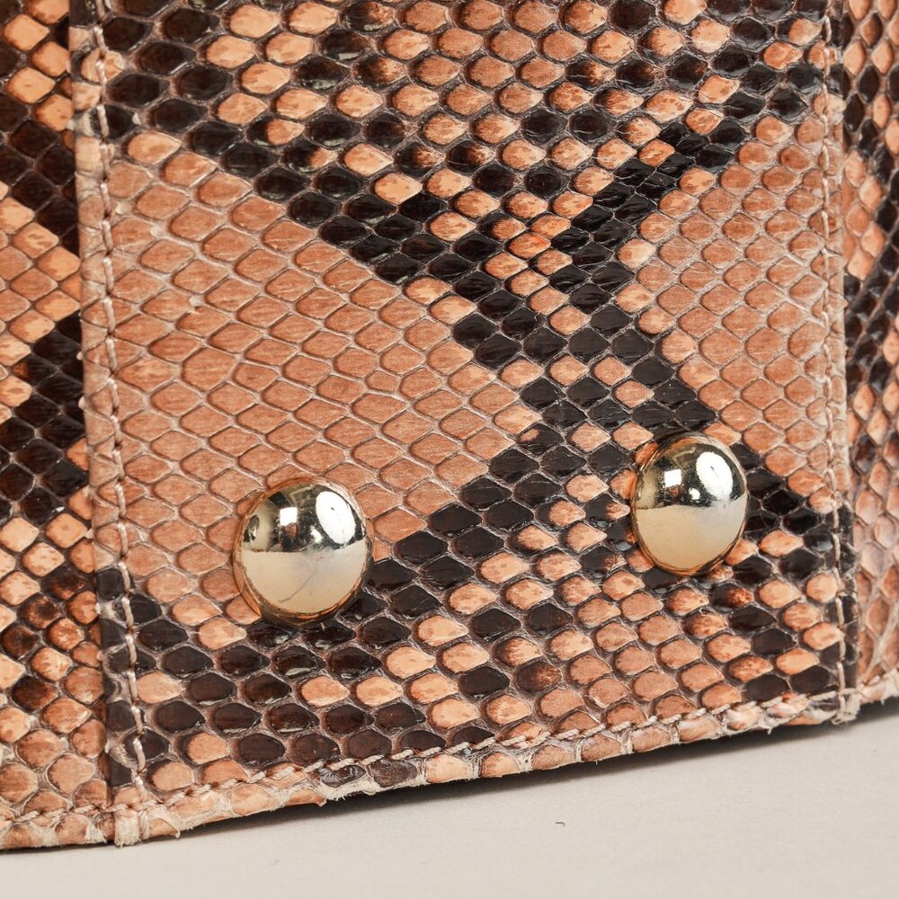 Jimmy Choo Rosalie Tan Python Flap Satchel - image 6